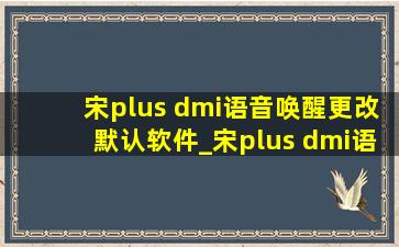 宋plus dmi语音唤醒更改默认软件_宋plus dmi语音唤醒更改